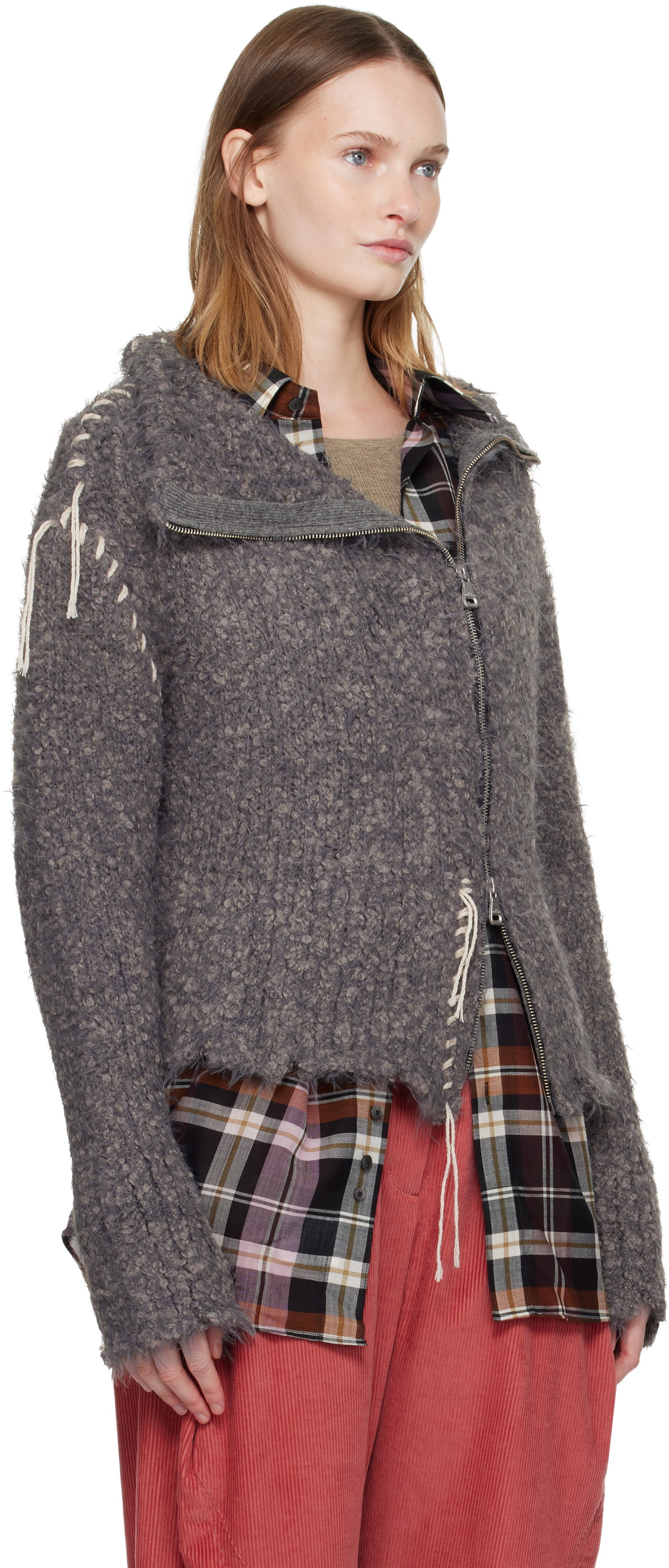 Andersson Bell Gray Harlow Damaged Knit Jacket