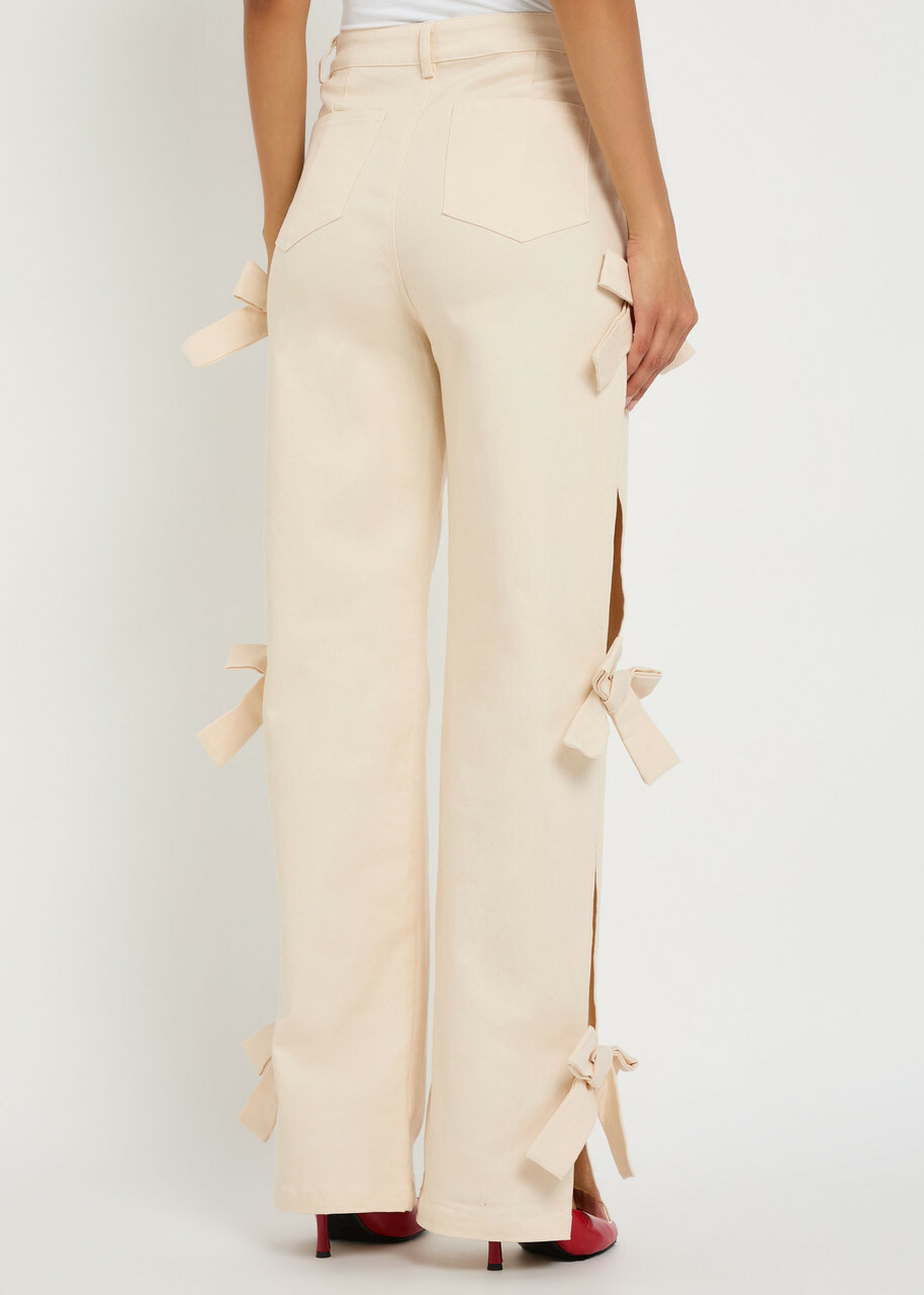 Sister Jane Bay Bow-appliquéd Straight-leg Jeans White