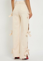 Sister Jane Bay Bow-appliquéd Straight-leg Jeans White