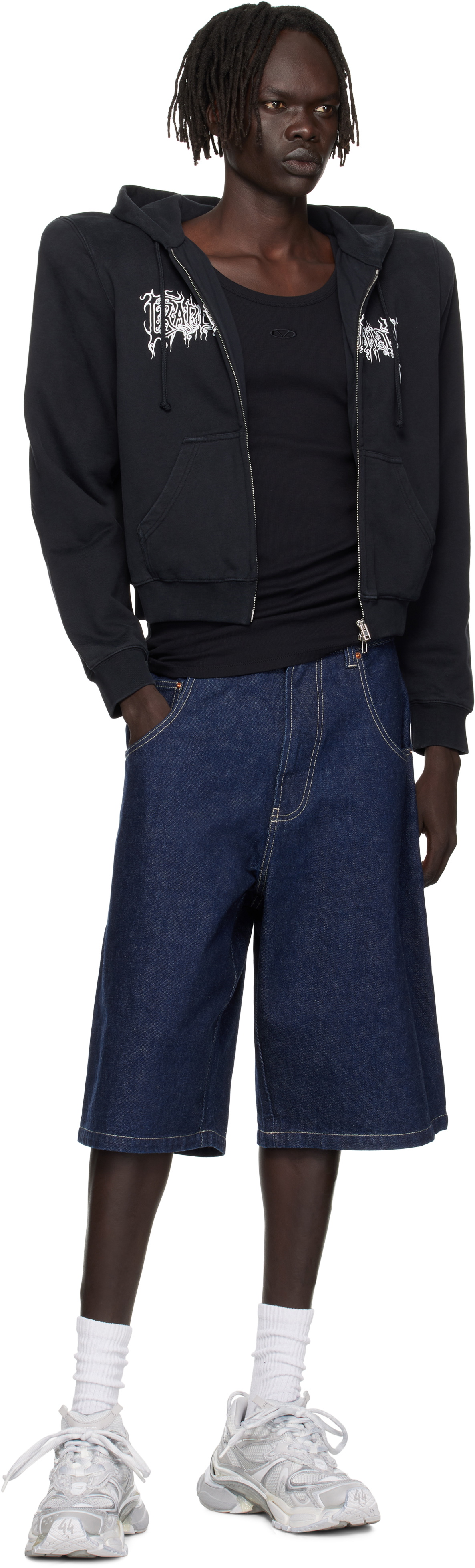 VETEMENTS Navy Hip-Hop Denim Shorts