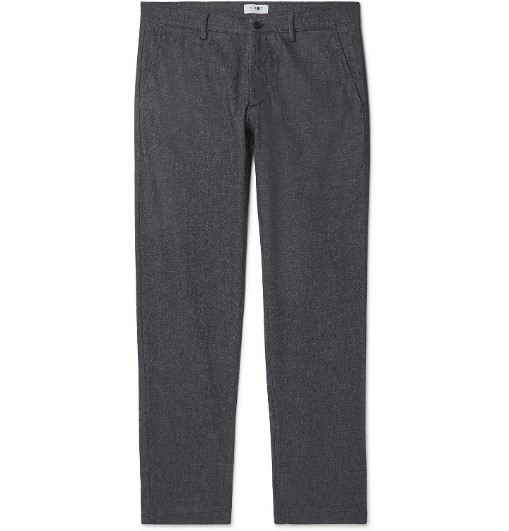 Photo: NN07 - Theo Tapered Mélange Twill Chinos - Blue
