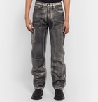 Helmut Lang - Masc Lo Utility Slim-Fit Coated-Denim Jeans - Gray