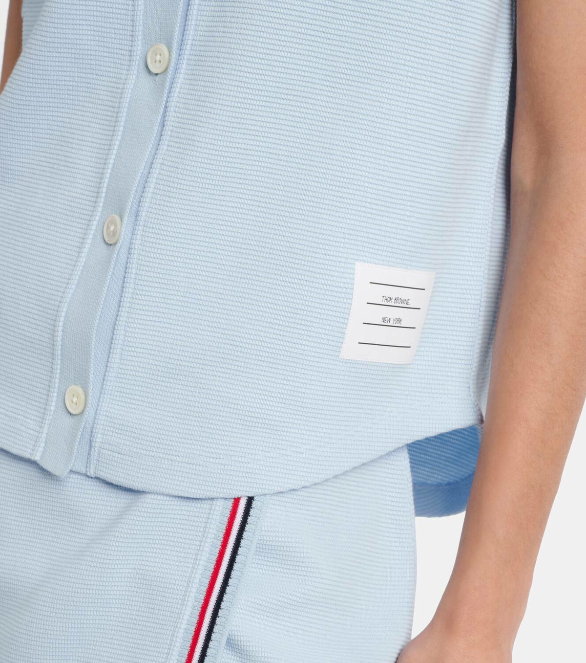 Thom Browne Sleeveless cotton polo shirt