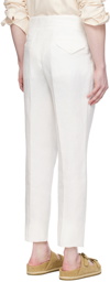 Ralph Lauren Purple Label Off-White Pleated Trousers