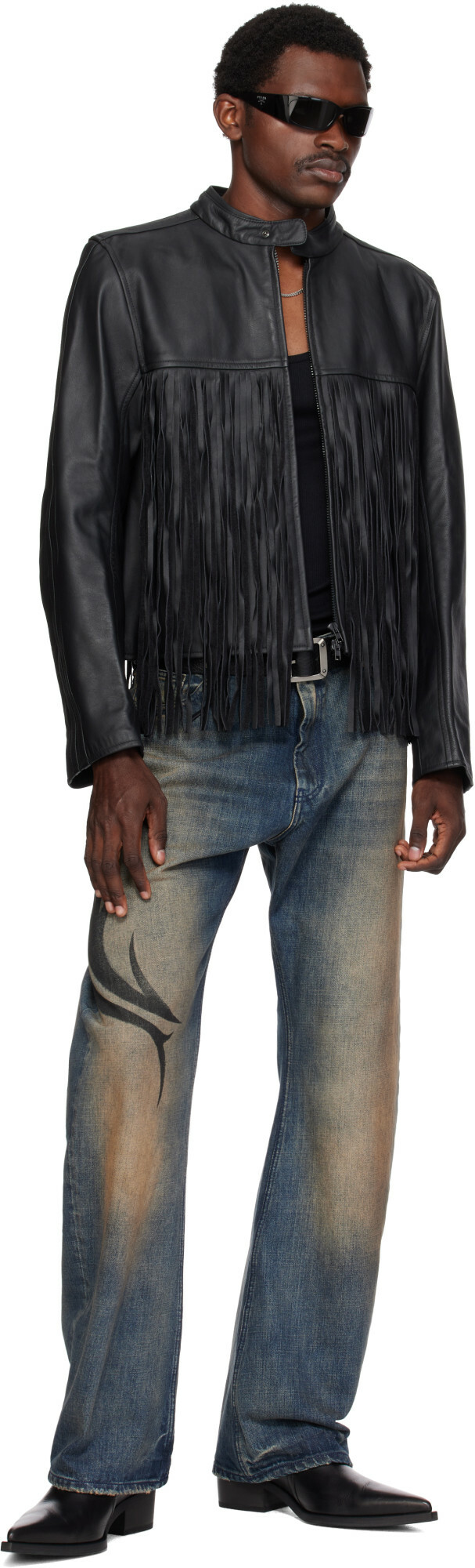 VETEMENTS Blue Graffiti O-Leg Jeans