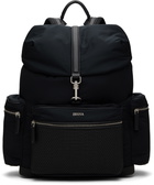 ZEGNA Black Technical Fabric & PELLETESSUTA Leather Backpack