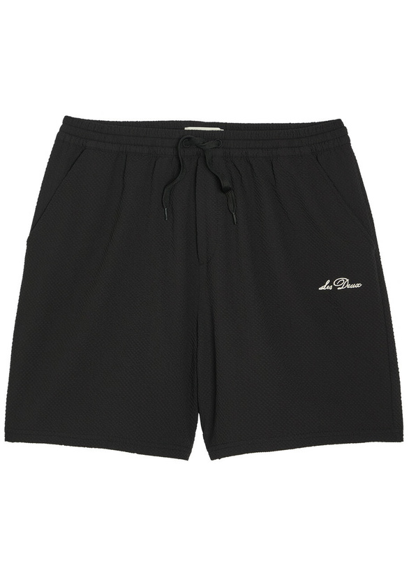 Photo: Les Deux Logo-embroidered Seersucker Swim Shorts Black