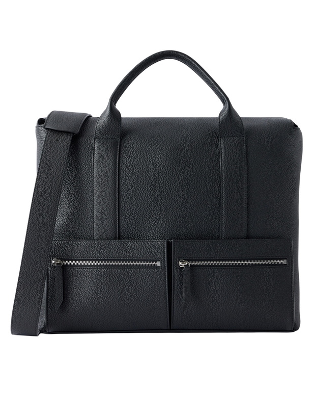 Photo: Métier - Racer 40 Pebble-Grain Leather Tote Bag - Black