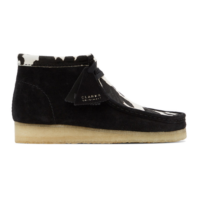 Photo: Clarks Originals Black Cow Print Wallabee Desert Boots