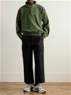 WTAPS - Logo-Embroidered Fleece Half-Zip Sweatshirt - Green