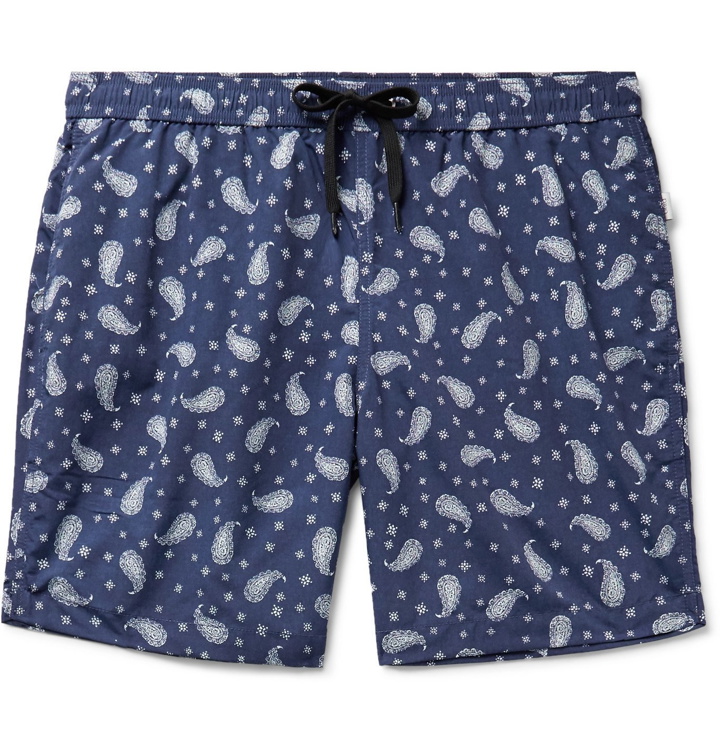 Photo: Onia - Charles Short-Length Paisley-Print Swim Shorts - Blue