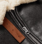 Acne Studios - Shearling-Lined Textured-Leather Jacket - Brown