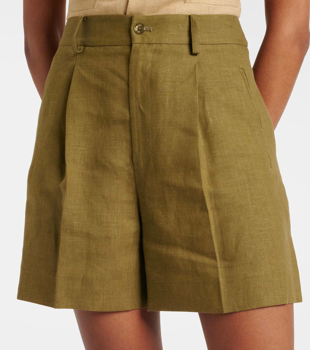 Ralph Lauren Collection Tracy pleated linen shorts