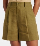 Ralph Lauren Collection Tracy pleated linen shorts