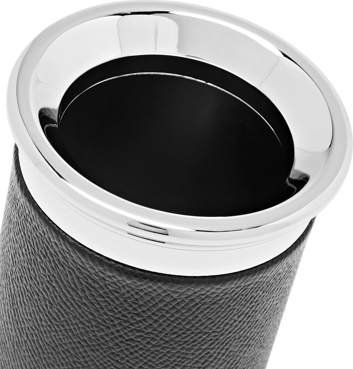 Graf von Faber-Castell - Epsom Textured-Leather and Silver-Tone Pencil Pot - Black