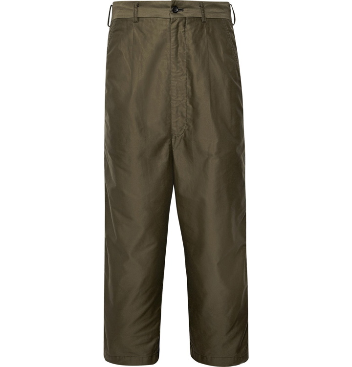 Photo: Comme des Garçons HOMME - Cropped Colour-Block Cotton-Twill and Ponte Trousers - Green