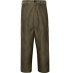 Comme des Garçons HOMME - Cropped Colour-Block Cotton-Twill and Ponte Trousers - Green