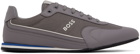 BOSS Gray Paneled Sneakers