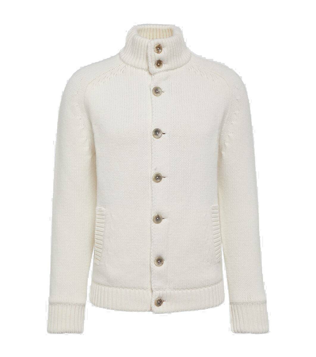 Herno White Cashmere Cardigan