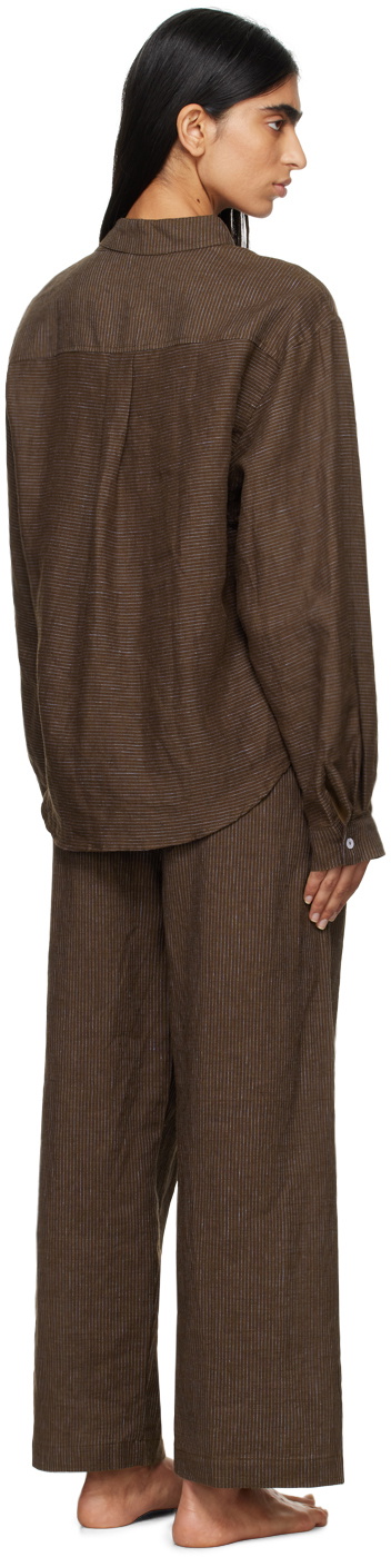 Deiji Studios Brown String Linen Pyjama Set