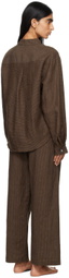 Deiji Studios Brown String Linen Pyjama Set