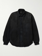 Balenciaga - Logo-Embroidered Padded Denim Overshirt - Black