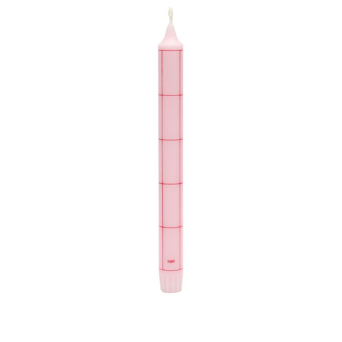 HAY Pattern Candle - Grid Check in Pink/Red 