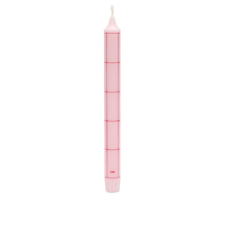 Photo: HAY Pattern Candle - Grid Check in Pink/Red 