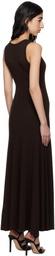 McQueen Brown Sleeveless Maxi Dress