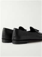 Rubinacci - Marphy Leather-Trimmed Suede Tasselled Loafers - Black