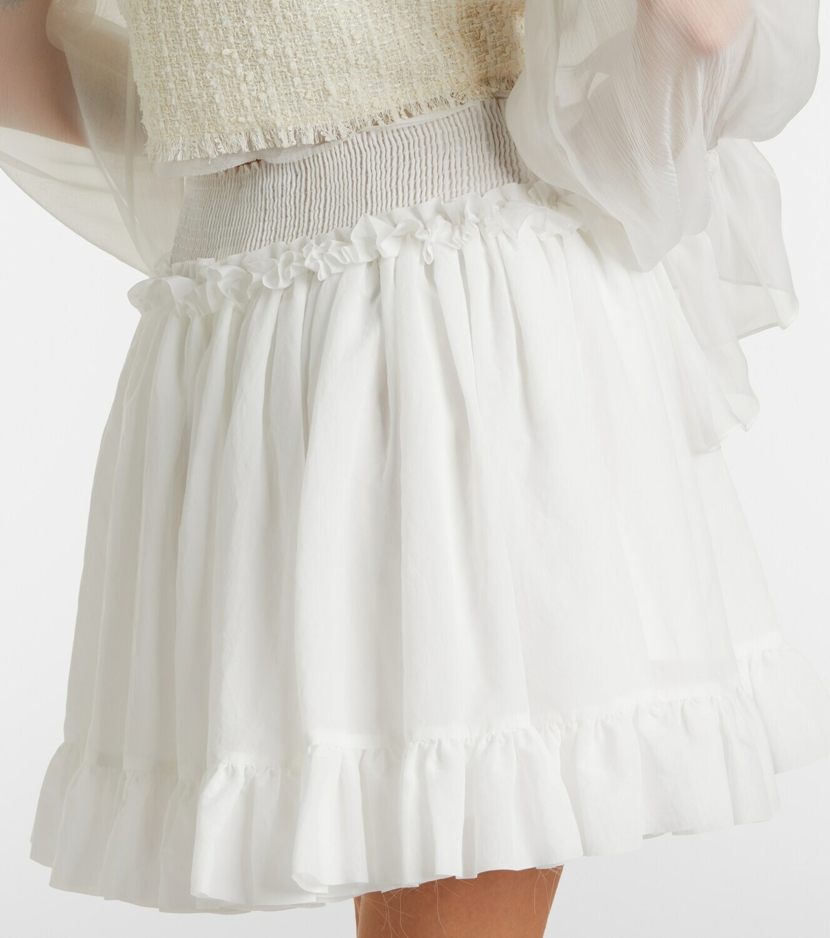 Balmain Ruffled poplin miniskirt