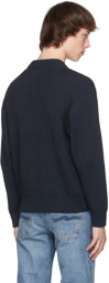 Nudie Jeans Navy Chunky Rib Frank Sweater