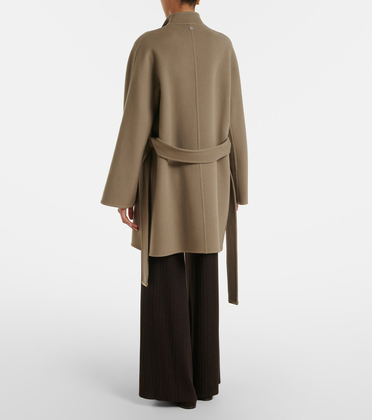 Agnona Cashmere, wool, and silk wide-leg pants