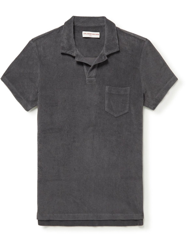 Photo: Orlebar Brown - Terry Cotton-Terry Polo Shirt - Gray