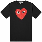 Comme des Garçons Play Men's Heart Logo T-Shirt in Black/Red