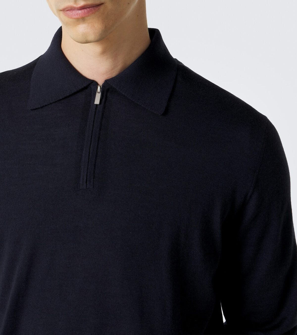 Lardini Wool, silk, and cashmere polo sweater