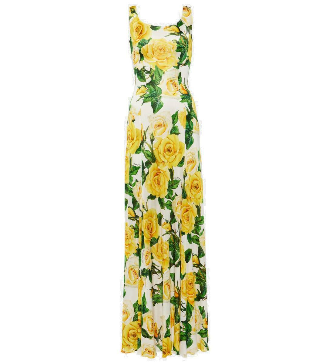 Dolce & Gabbana Yellow Pleated A-line Mini 100% Silk Dress