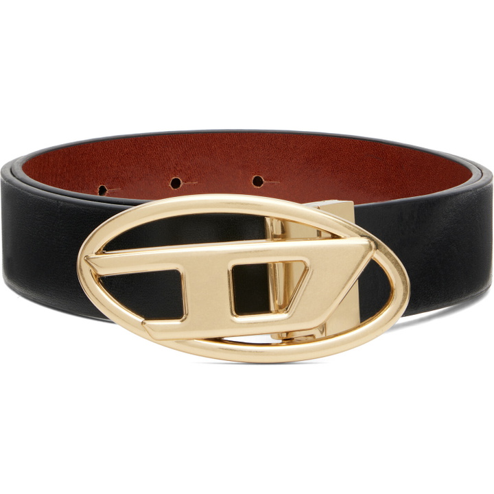 Photo: Diesel Black 3.9cm Leather Reversible Belt