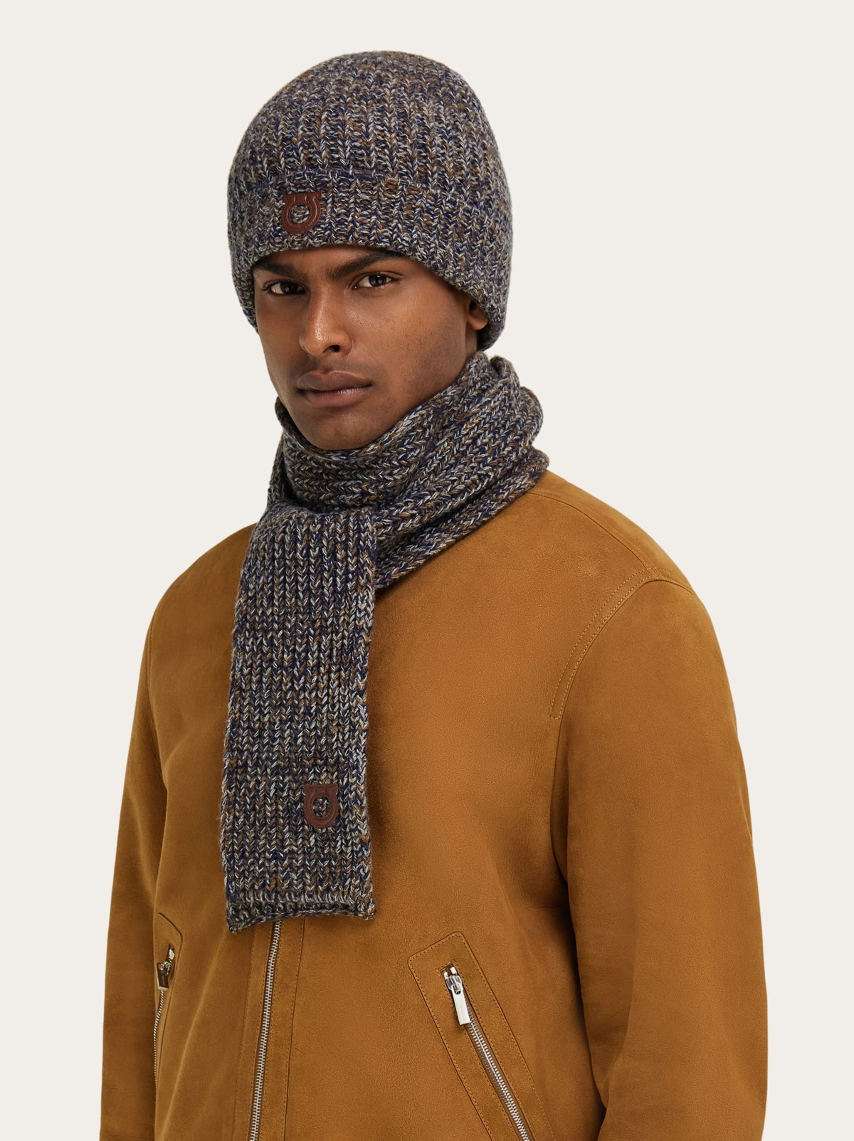 Ferragamo Mens Skinny scarf in Blue