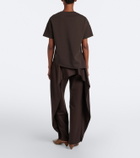 Loewe Cotton and silk gabardine barrel-leg pants