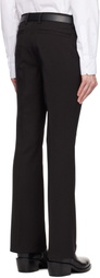 International Gallery BEAMS Black Stretch Flare Trousers