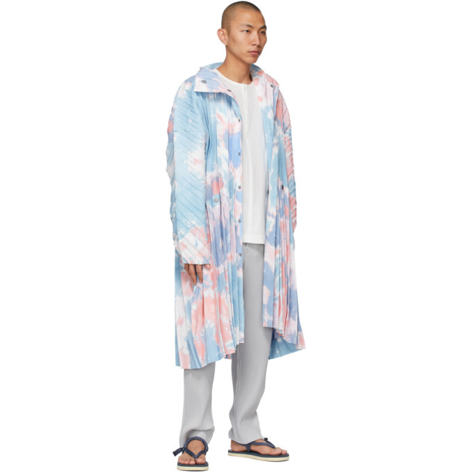 その他 HOMME PLISSE BLEACH LIKE COAT Homme Plisse Issey Miyake Blue Bleach Like Coat Homme Plisse Issey