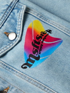 MSFTSrep - Logo-Print Denim Jacket - Blue