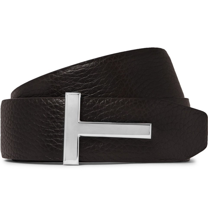 Photo: TOM FORD - 4cm Black and Brown Reversible Full-Grain Leather Belt - Black