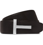 TOM FORD - 4cm Black and Brown Reversible Full-Grain Leather Belt - Black