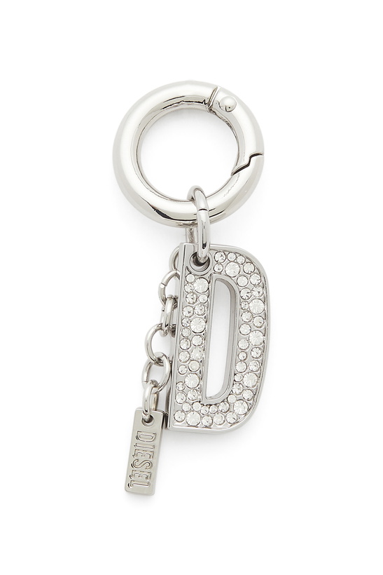 Photo: Diesel Metal keyring charm with crystal D - Charms and Keyrings Womens in Silver