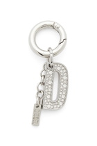Diesel Metal keyring charm with crystal D - Charms and Keyrings Womens in Silver