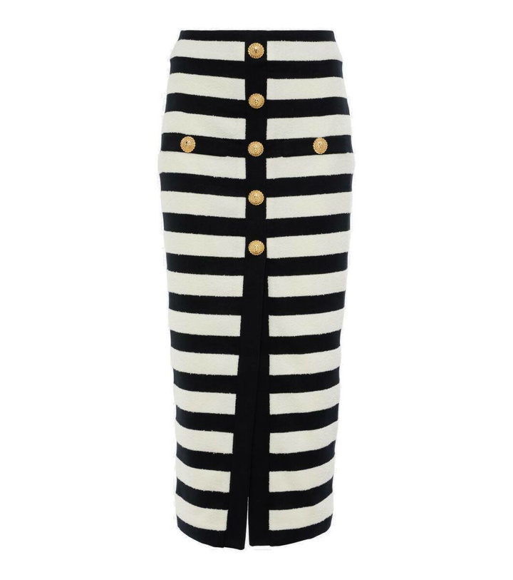 Photo: Balmain Striped midi skirt