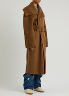 JW Anderson Belted Wool Wrap Coat Brown