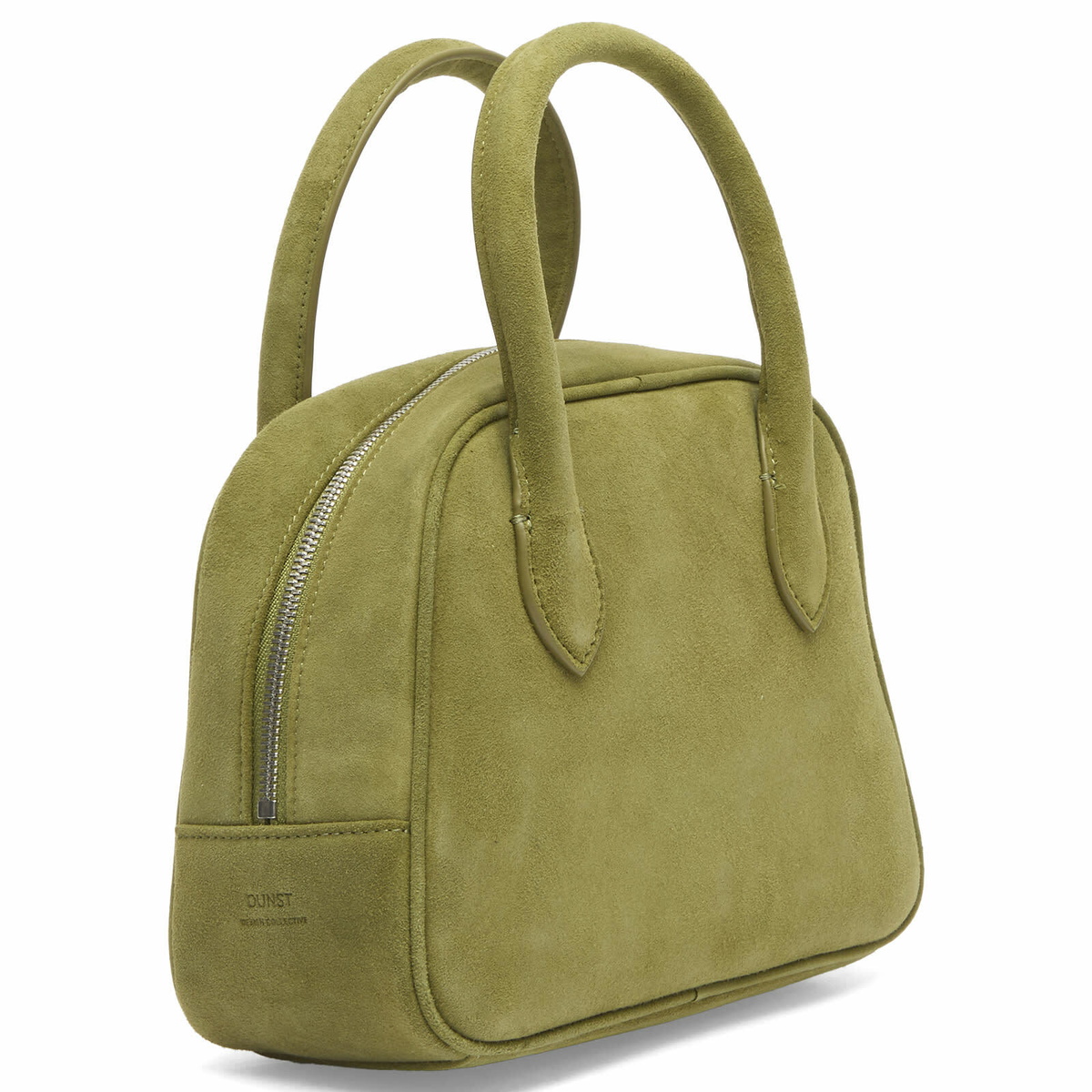DUNST Women's Suede Boston Bag in Pistachio 